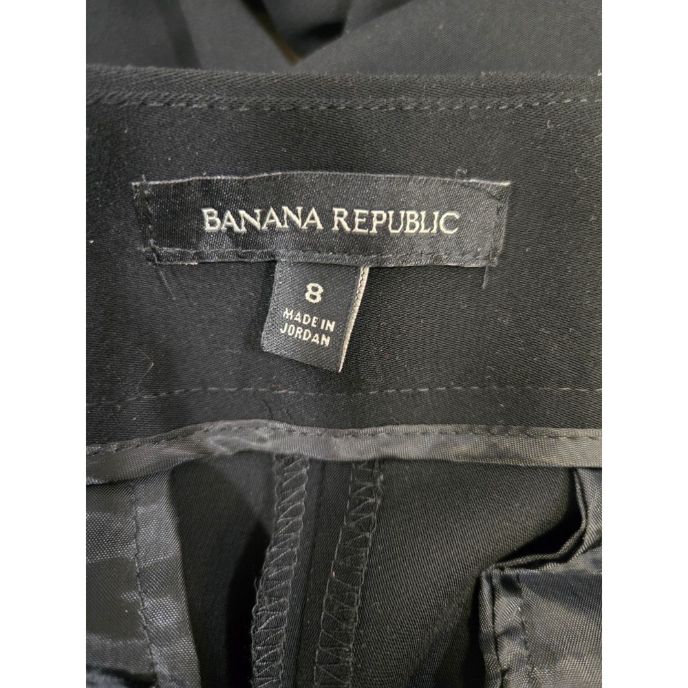 Banana Republic Black Wide Leg Cropped Professional Trouser Pants Size 8 - Picture 6 of 7